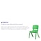 Flash Furniture Green Plastic Stackable School Chair with 15.5'' Seat Height, PK4 4-YU-YCX4-005-GREEN-GG - alternate 5